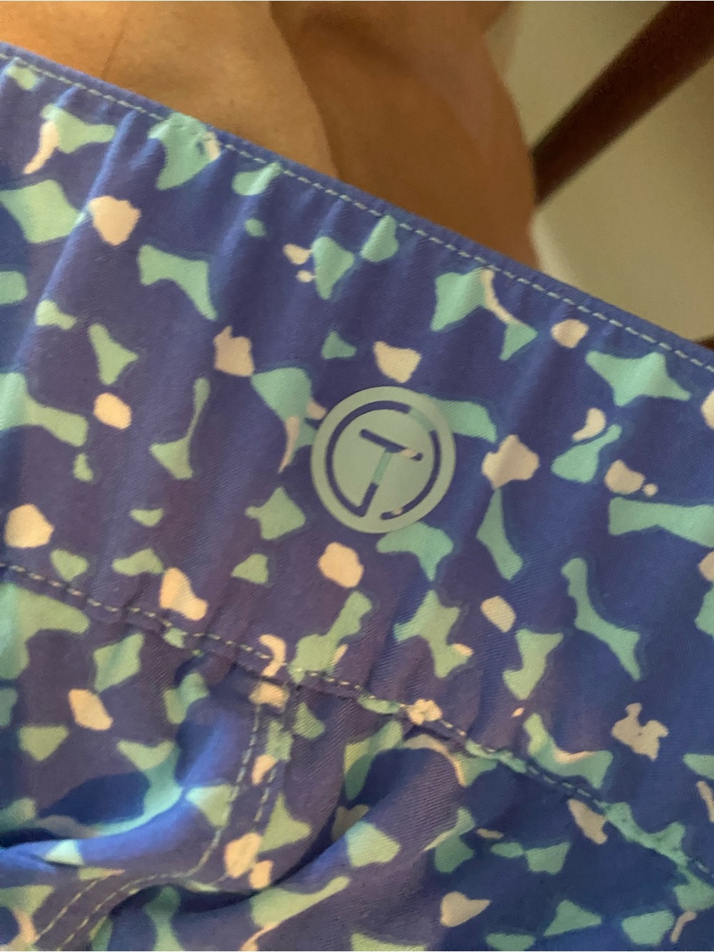 Talbots Blue Floral Print Skort with Mint Accents - Picture 8 of 10